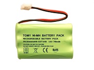 3.6V 750mAh battery pack for Tomy Premier Walkabout and Platinum Walkabout baby monitor