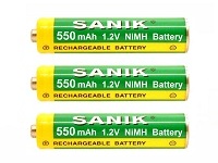 Binatone Symphony 2200 Replacement Rechargeable Cordless Phone Batteries - AAA 550mAh NiMH 1.2v - Set of 3 batteries